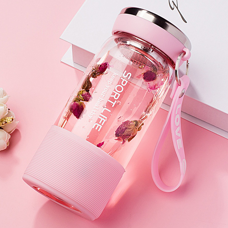 Water Cup Glass Cup Explosion Proof High Temperature Resistant High Aesthetic Girl Large Capacity Tea Cup Household Portable Creative Cup Wholesale