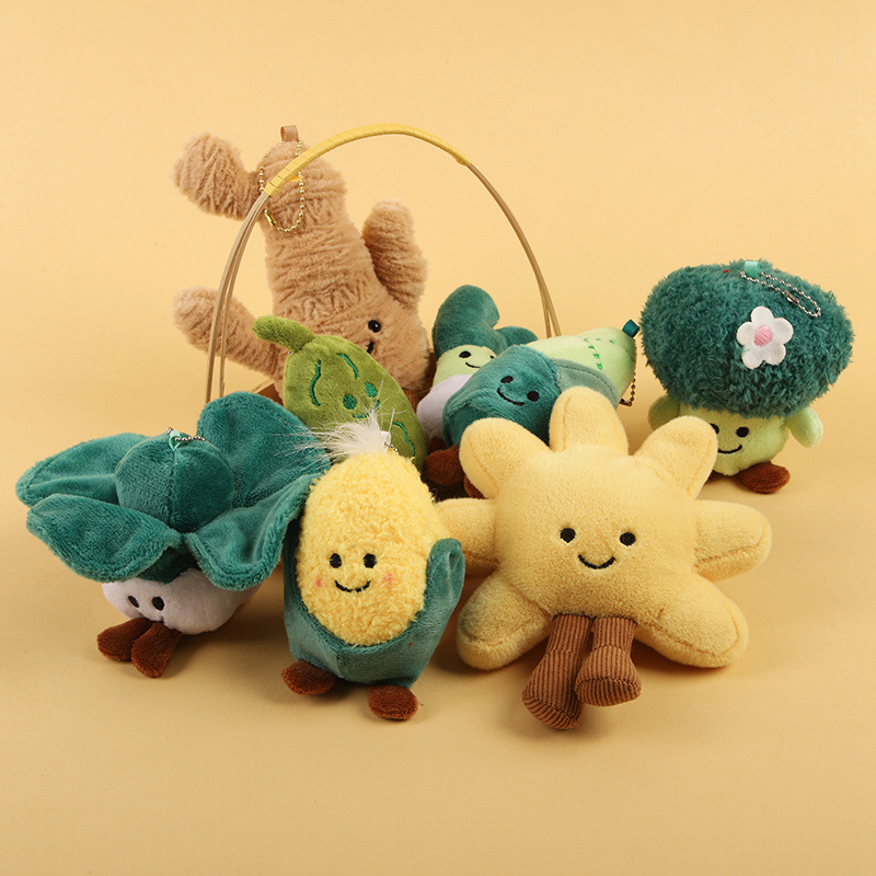 Jellycat creativo verduras frutas plantas extrañas juguetes de peluche colgantes bolsas decoración llaveros muñecas