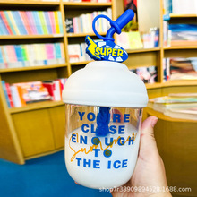 儿童学生吸管杯可爱简约杯子高颜值卡通便携水杯女生塑料杯吨吨杯