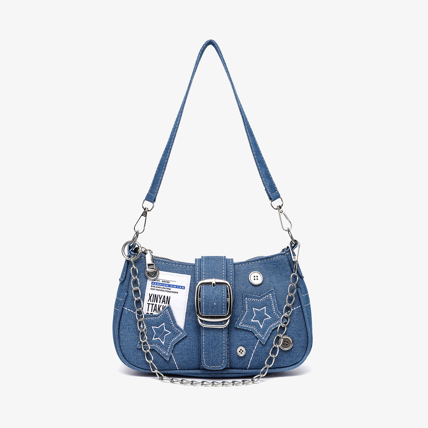 Bolso de diseño de nicho de mujeres punk pentagram, bolso de hombro, bolso de brazo de alta calidad de chicas dulces y calientes.