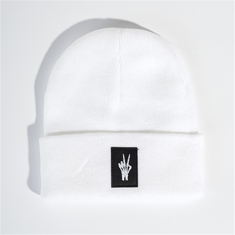 Halloween Ghost Claw Embroidery Knitted Pullover Wool Hat