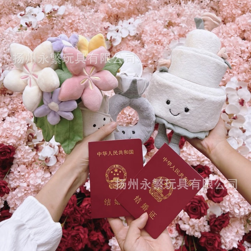 JC プロポーズ ダイヤモンド リング 人形 証明書 ブーケ ぬいぐるみ 結婚式 お土産人形 中国のバレンタインデー ギフト|undefined