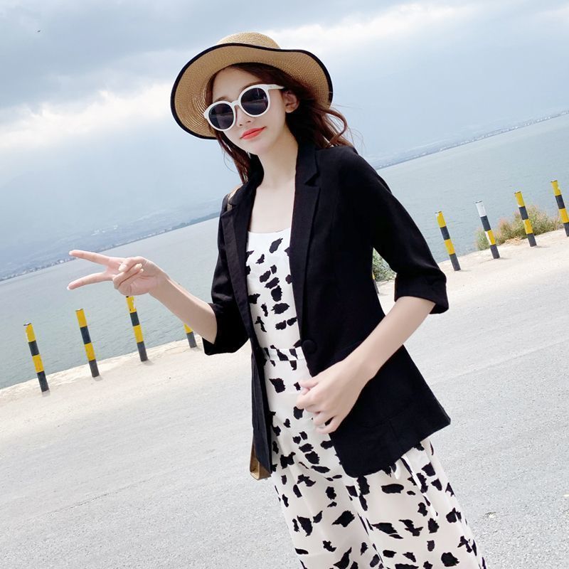 Damen Leinenblazer Für Den Sommer Leichte Baumwolljacke Casual_voghion.com