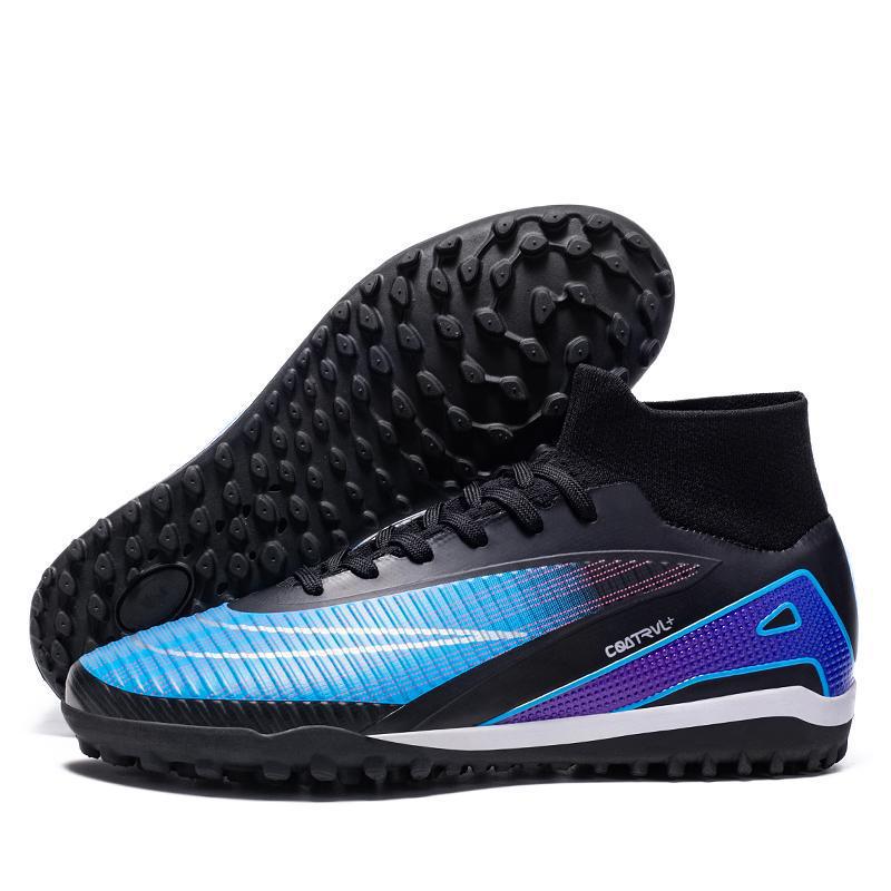 Zapatos de Fútbol de Cuello Alto TF AG en PU y Caucho, Transpirables, para Césped Artificial