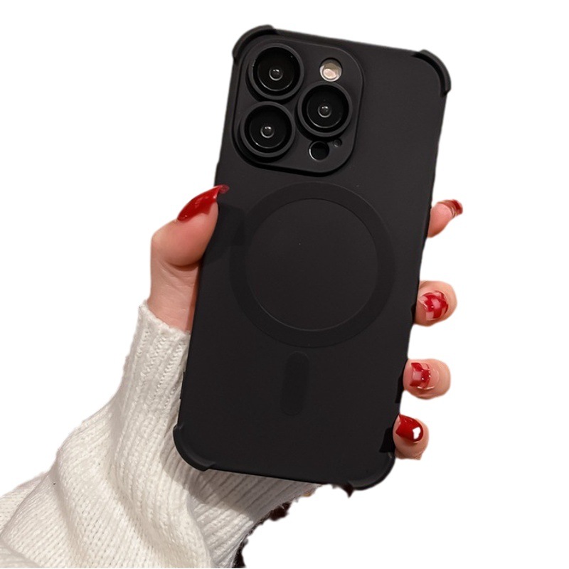 Funda para teléfono móvil iPhone 17 PRO, con airbag líquido, succión magnética en las cuatro esquinas, película protectora para la lente de Apple 14, funda protectora de cobertura total