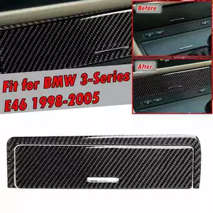 1 set of carbon fiber center console storage box panel, carbon fiber color, suitable for BMW 3 Series E46 1998
