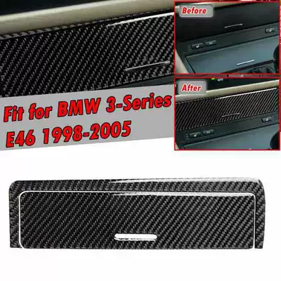 1 set of carbon fiber center console storage box panel, carbon fiber color, suitable for BMW 3 Series E46 1998