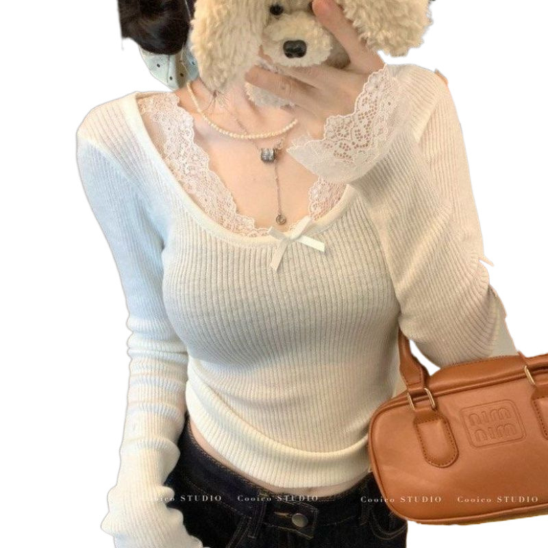 Sexy knitted long-sleeve