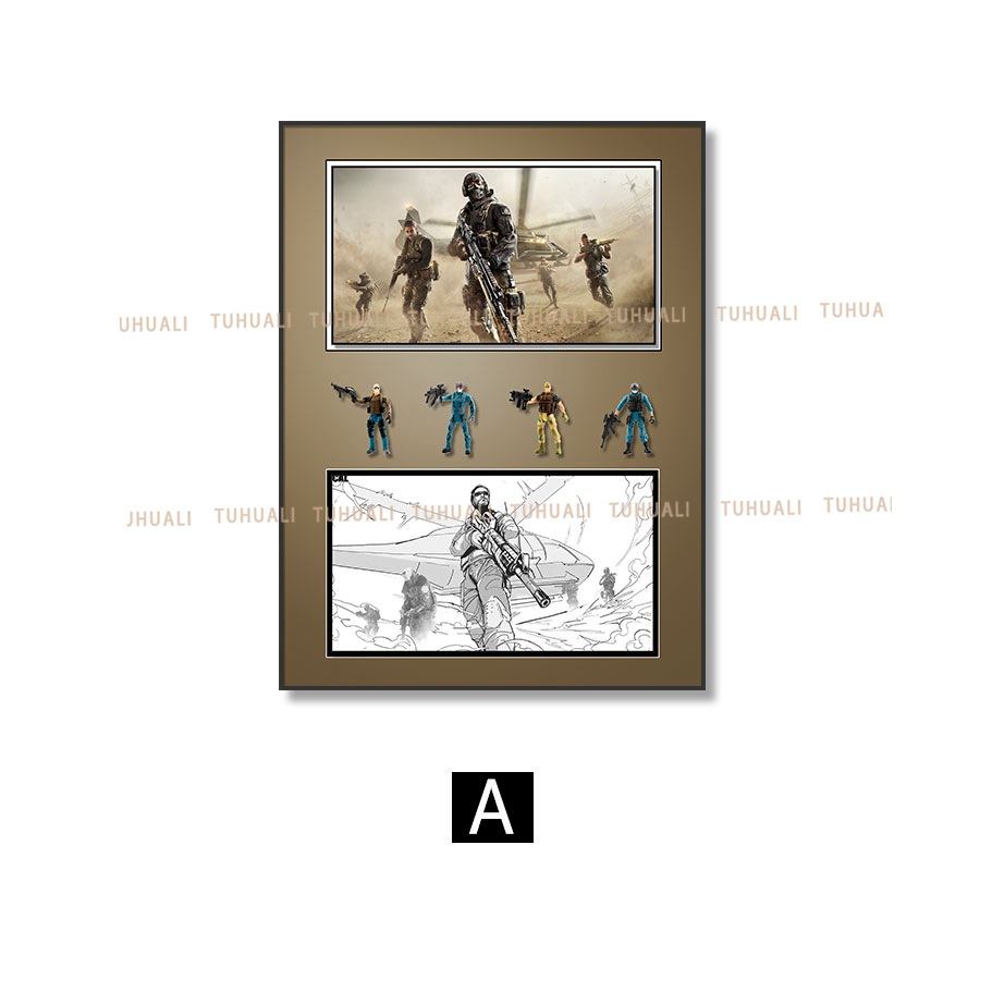 Mano comiendo pollo batalla de campo tridimensional pintura decorativa física dormitorio de niños porche pintura colgante juego animación pintura colgante