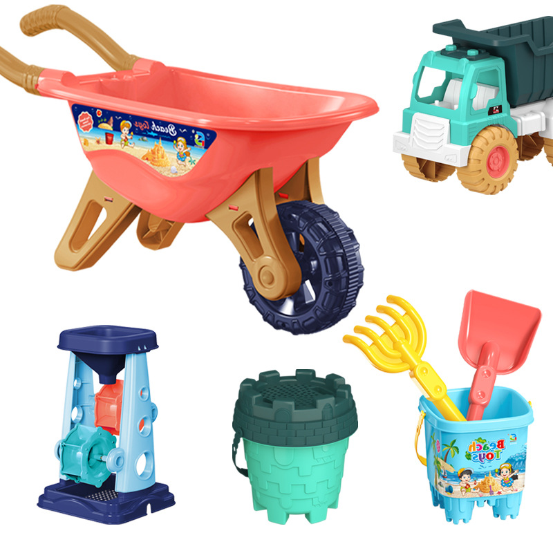 子供用ビーチおもちゃカーセットベビーシャベル海辺の砂掘り遊び砂ツールシャベルとバケツ砂時計砂プール