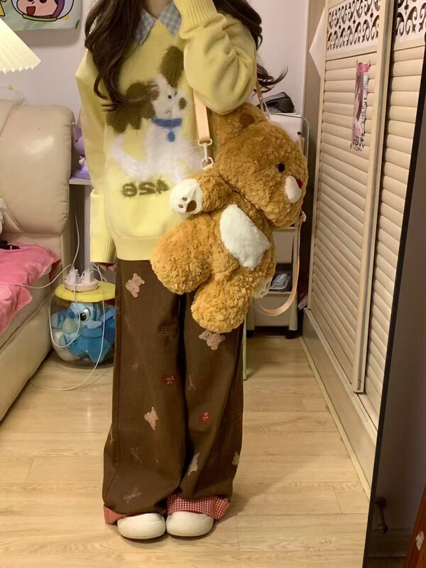 慵懒风小狗提花毛衣女2025秋冬新款休闲宽松套头打底针织衫上衣潮|undefined
