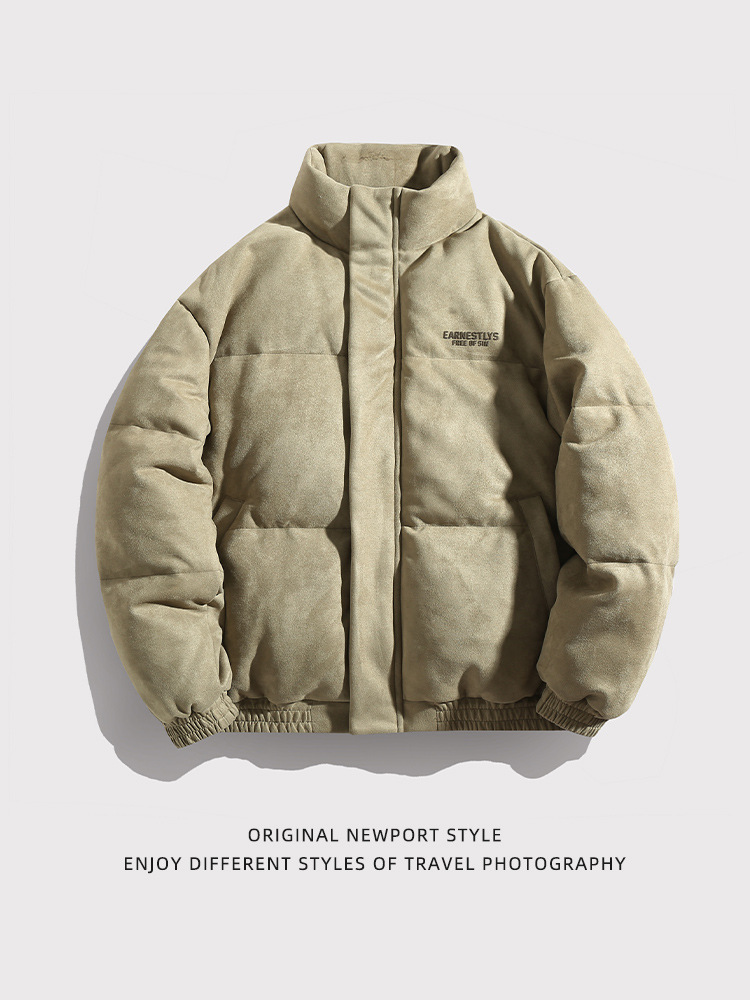 Nueva pareja marca de moda impresa suelta Abrigo acolchado de algodón abrigo de algodón acolchado abrigo de pan engrosado de gamuza para hombres y mujeres invierno