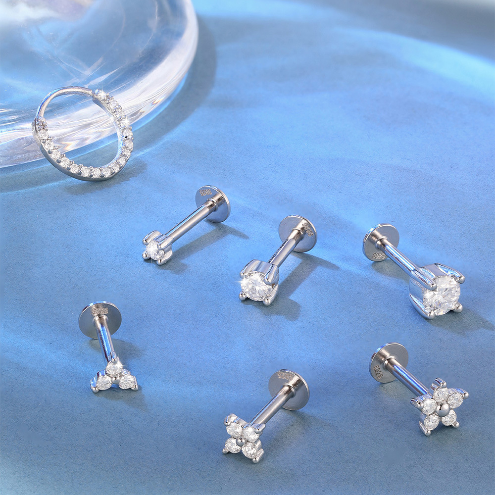 3g Weight Zircon Inlay Material Ear Studs Classification Ear Cartilage Rings & Studs Piercing Type 1 Piece Quantity Daily Occasion 925 Sterling Silver Material Geometric Pattern All Seasons Season Unisex Gender Elegant, Simple Style Style 1 Piece Ear Cartilage Rings & Studs Elegant Simple Style Geometric 925 Sterling Silver Zircon Ear Cartilage Rings & Studs 9