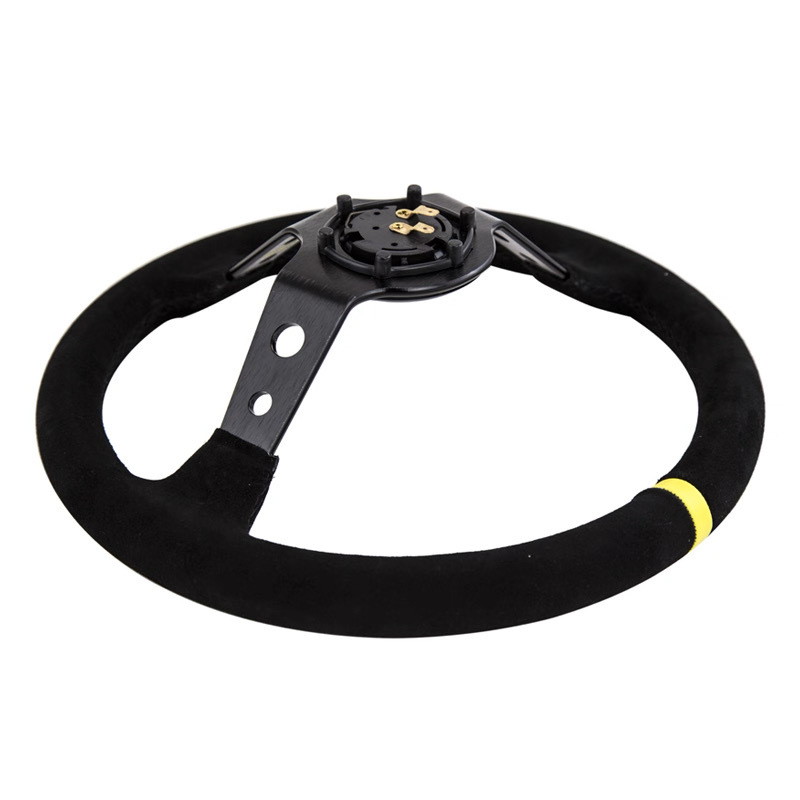 In-Stock Wholesale Omp Black Suede Deep Concave Classic Racing Steering Wheel Car Steering Wheel