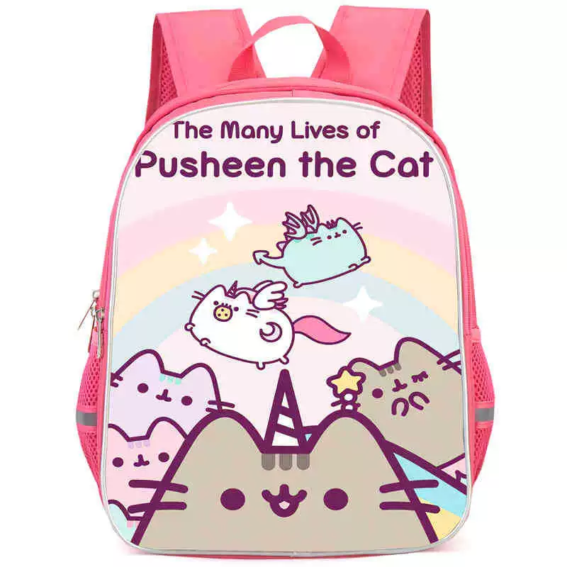 Рюкзак учебный Pusheen Fat Jimao с принтом периферийного типа, через стекло, зарубежная торговля, школьный рюкзак