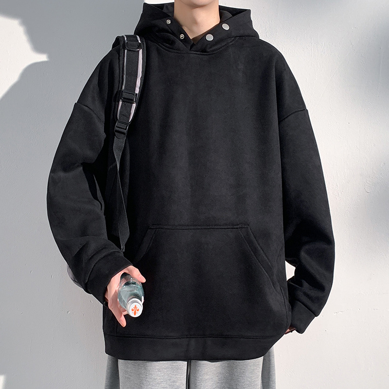 欧美hiphop麂皮连帽卫衣男美式潮牌600g重磅宽松上衣春秋外套秋冬|undefined