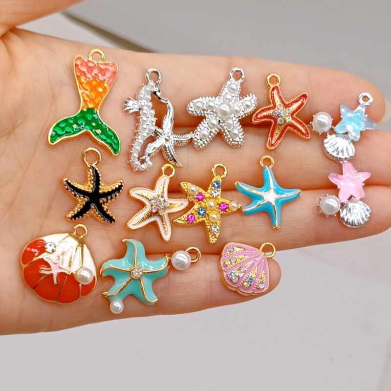 10 pc/bag alloy pendant marine element DIY jewelry accessories women's Japanese and Korean jewelry accessories hot sale 10 pc/bag alloy pendant marine element DIY jewelry accessories women's Japanese and Korean jewelry accessories hot sale