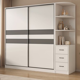 Wardrobe for Home Use in Bedroom, Floor-To-Ceiling Sliding Door Wardrobe, Economical Wardrobe, Multi-Layer Storage Large Wardrobe, Simple Wardrobe