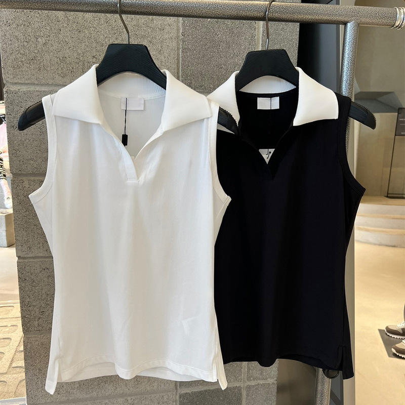 Summer New Style Golf Women's Sleeveless Fashionable V-Neck T-Shirt, Quick-Drying, Breathable, Comfortable, Slim-Fitting, Elegant Sports Jersey Summer New Style Golf Women's Sleeveless Fashionable V-Neck T-Shirt, Quick-Drying, Breathable, Comfortable, Slim-Fitting, Elegant Sports Jersey