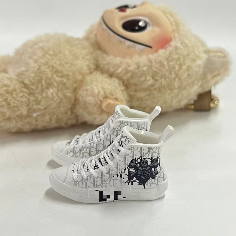 LABUBU Zapatos Rabu Ropa de bebé 17cm felpa vinilo bolso de muñeca colgante para zapatos desnudos caja ciega