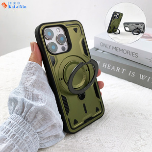 Cross-border Amazon for iphone16 bracket magnetic suction case Samsung S25ultra wireless charging phone case