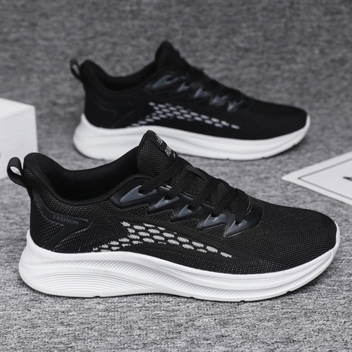  New Spring Flyknit Breathable Air Cushion Men's Shoes Lightweight Comfort Running Shoes Trendy Versatile Sports Shoes
