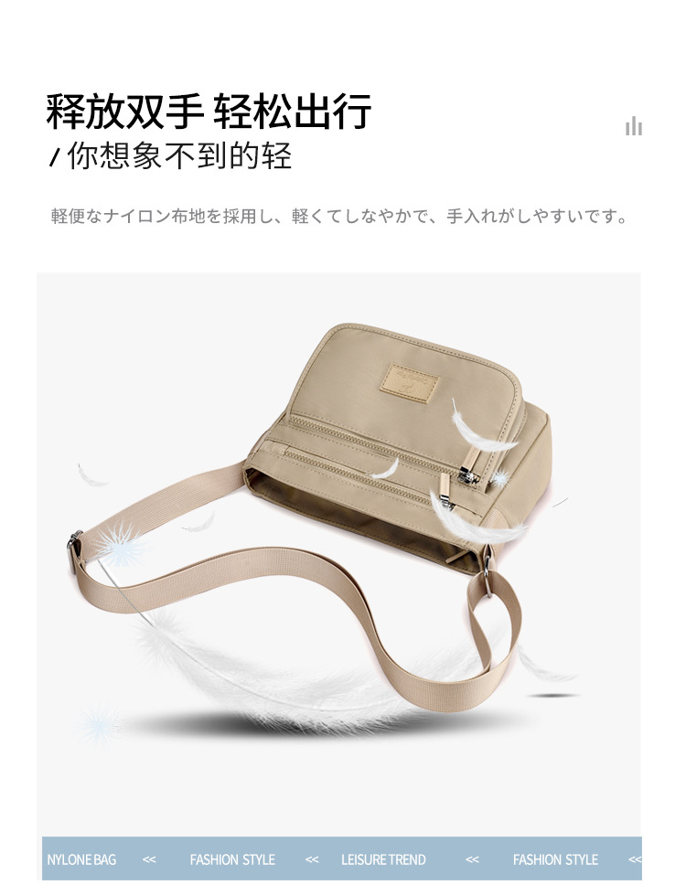 New trendy single-shoulder bag, waterproof nylon bag, multi-layer crossbody bag, Korean-style versatile backpack for foreign trade women in 2025 undefined