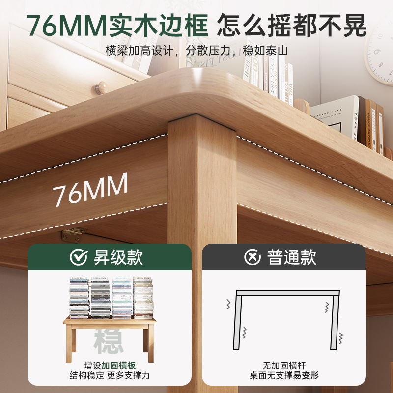 Mesa de escritorio estrecha de madera maciza con piernas contra la pared, dormitorio, mesa de trabajo rectangular, mesa de escritorio larga, mesa de escritorio para estudiantes domésticos