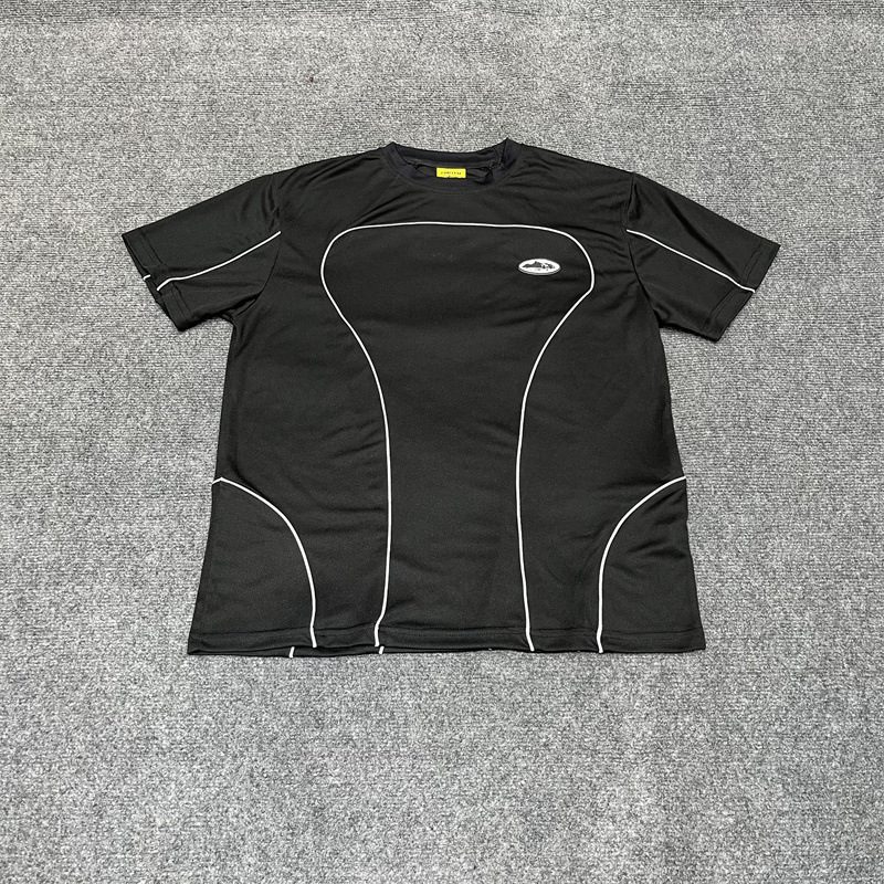 Marca de moda Alcatraz tira reflectante letra impresa camiseta de mangas cortas para hombres y mujeres callejera pantalones cortos casuales set Old Money Style