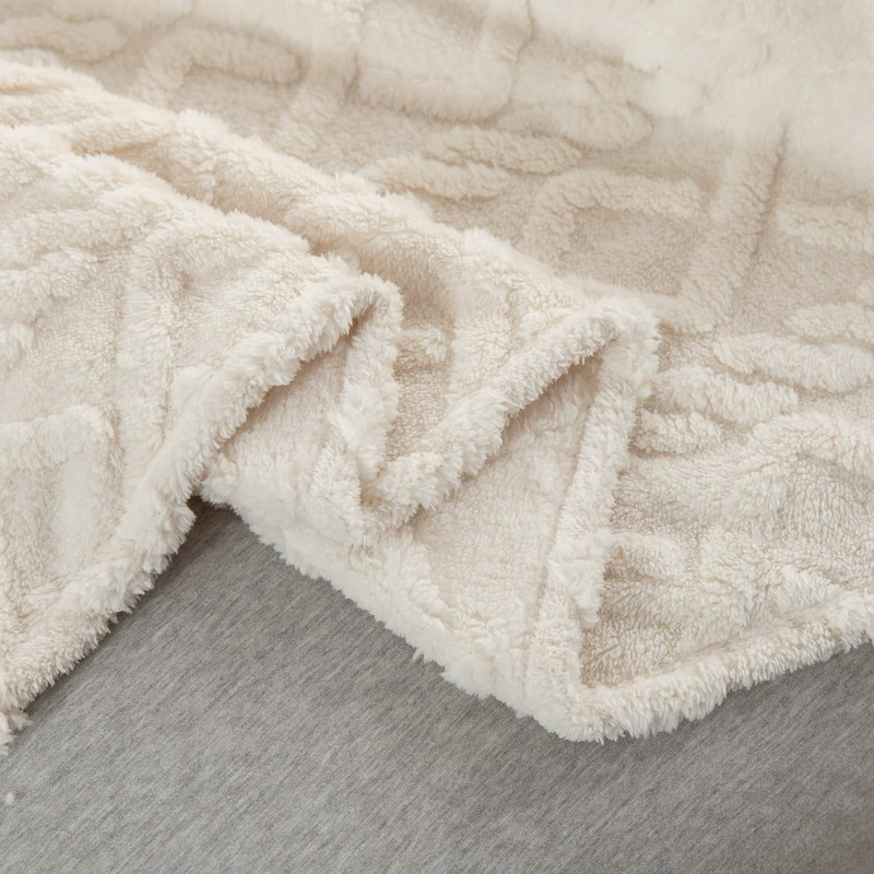 Plush Throw Blanket, increased thickness, simple elegant design, multiple sizes