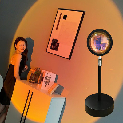 Projection lamp sunset RGB Sun Will Never Set Atmosphere lamp ins originality background photograph USB Sunset light remote control APP