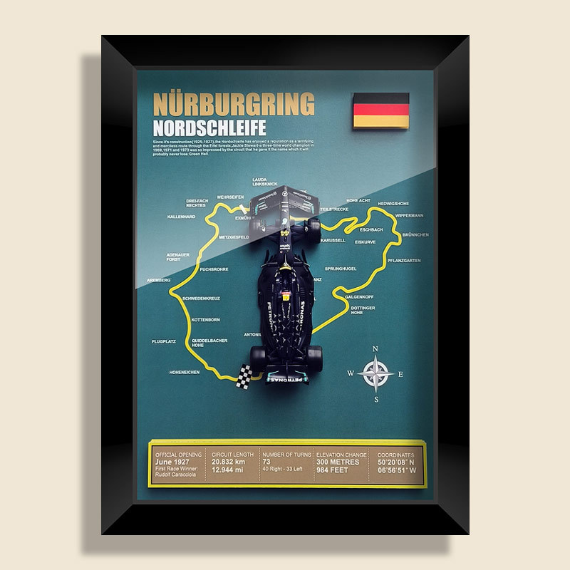 F1 Mercedes-Benz W14 Hamilton Track Scene Racing Model Study Club Decoration Hanging Painting