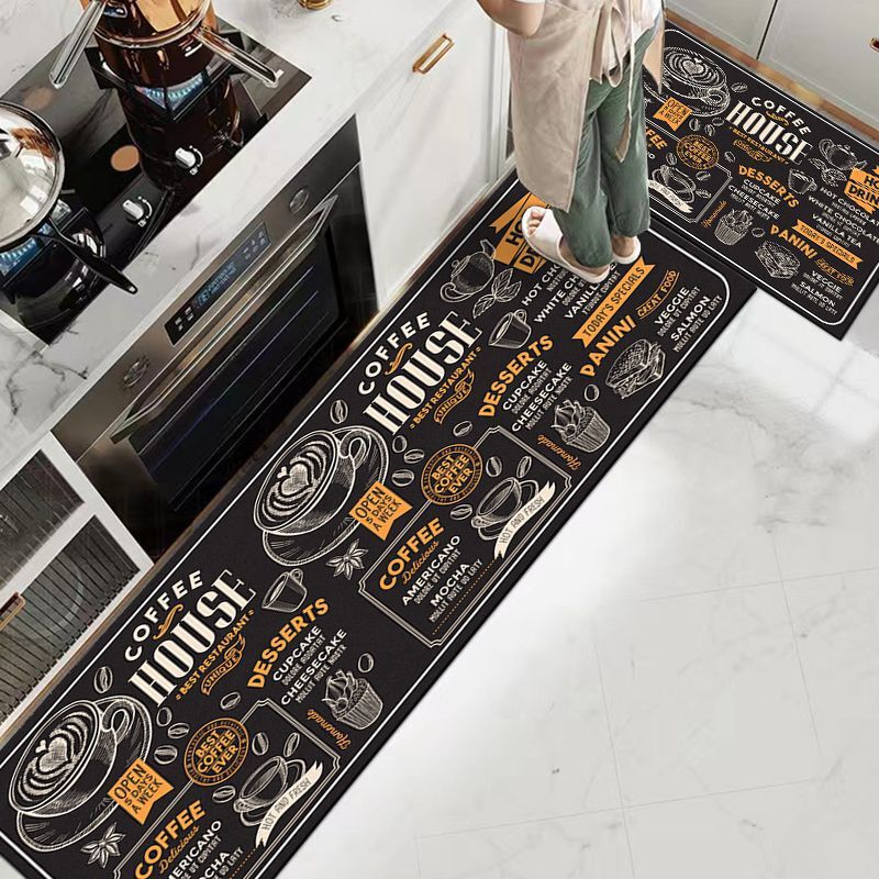 Special Kitchen Absorbent Floor Mat, Stain-Resistant, Customizable, Simple Long Strip, Retro Style, Oil-Absorbing, Easy to Maintain, Non-Slip Mat