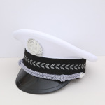 定制儿童舞台表演小交警帽警察帽子保安大檐帽安保服配件帽子批发