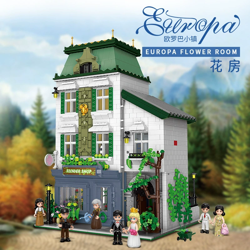 Star Fort 01007-10 Europa Town, уличные городские декоративные блоки, собранная модель из мелких гранул, взрослая строительная модель в европейском стиле