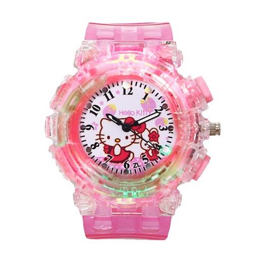 A drop shipping children's toy light-up watch, Kiki Cat, Frozen, Sofia, colorful flashing light wristwatch 