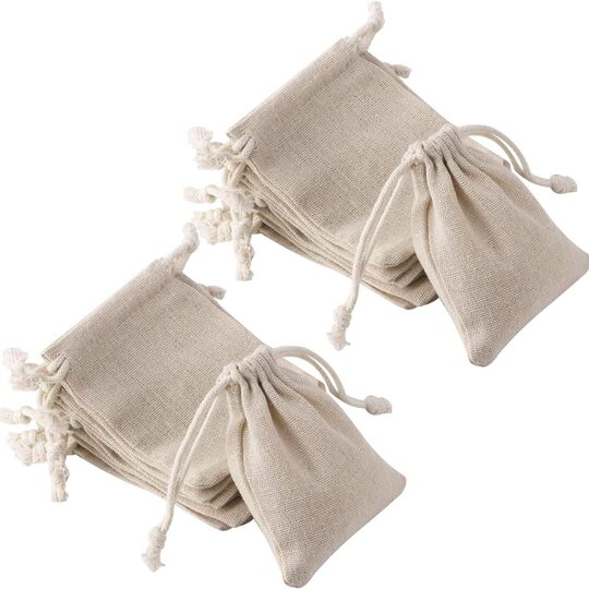 Pure cotton linen bag drawstring storage small bag rice grain packaging bag cotton bag custom