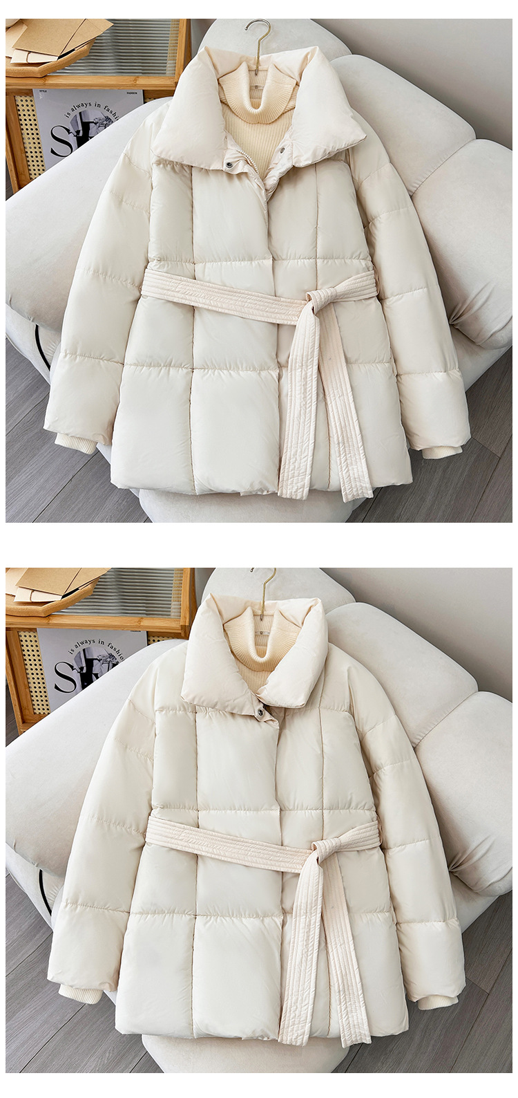 Abbigliamento da donna inverno nuovo cappotti invernali di media lunghezza giacca di cotone celebrità di Internet giacca di cotone sottile e larga con vita spessa_voghion.com