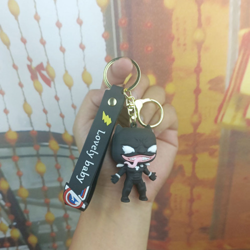 Super Marvel Hero Venom Plush Keychain Decor Venom Lethal Guardian Car Keychain Charm