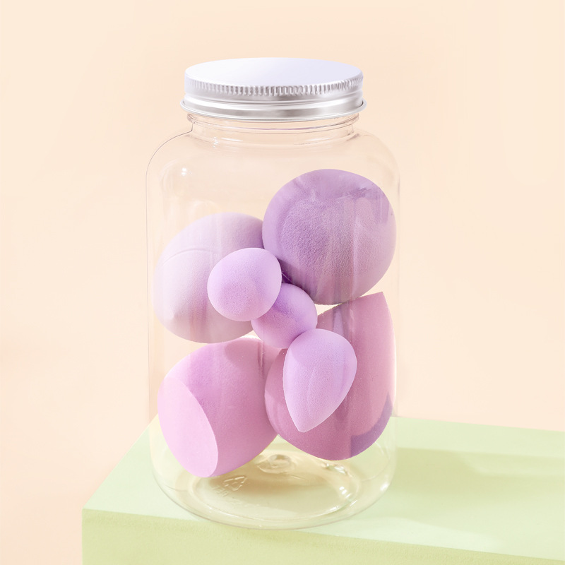 Juego de esponjas de maquillaje, 4 piezas, no absorben polvo, con forma de gota de agua y calabaza, esponjas de maquillaje anguladas, esponja cosmética, esponja tipo cojín.