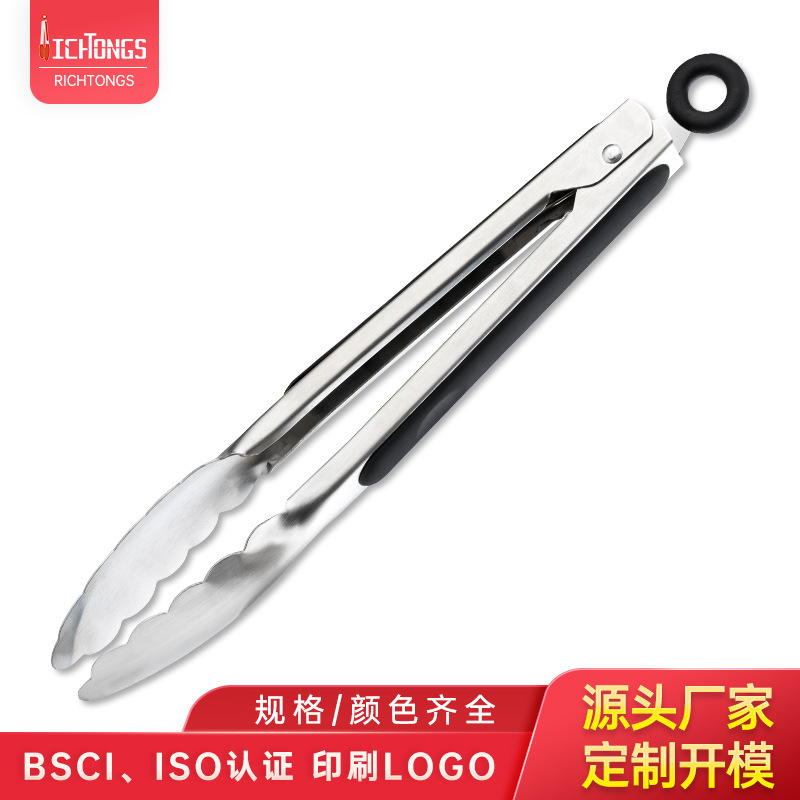 Fabricante personalizado de acero inoxidable cocina de usuario fuera del hotel anti-escaldado anti-deslizante barbacoa clip de pan clip de buffet