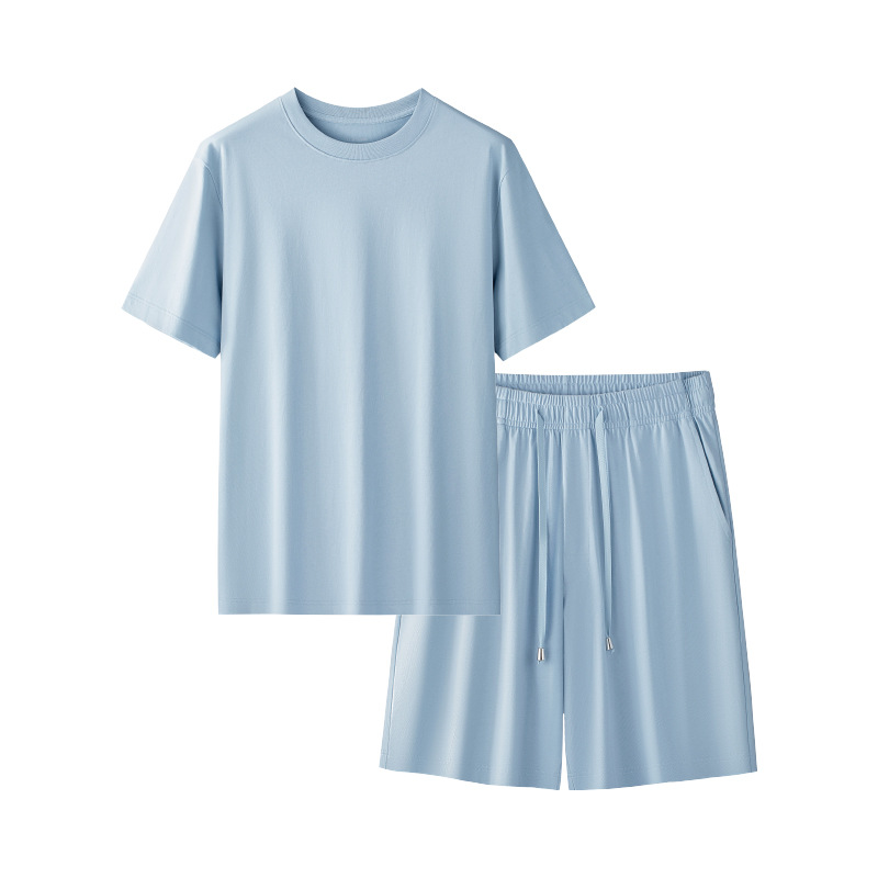 [Algodón suave de agua] Nuevo traje de pijama casual de manga corta de primavera y verano para hombres, todo el algodón puede salir a la ropa deportiva a domicilio