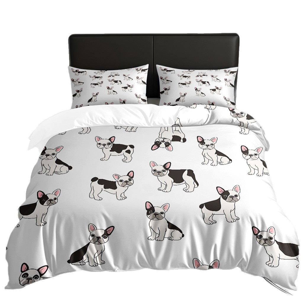 Fábrica directa para textiles caseros moles lindos cachorros impresión digital colcha colcha TEMU / JIT