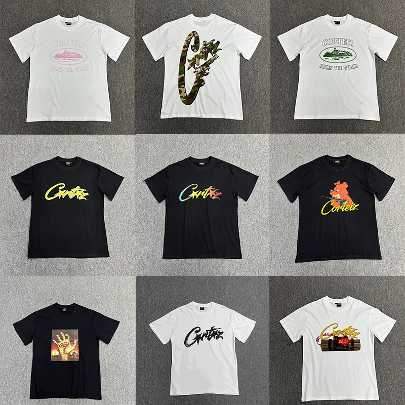 Алькатрас Corteiz High Street Американская футболка для мужчин и женщин повседневный принт t-shirt с короткими рукавами свободная пентаграмма tee