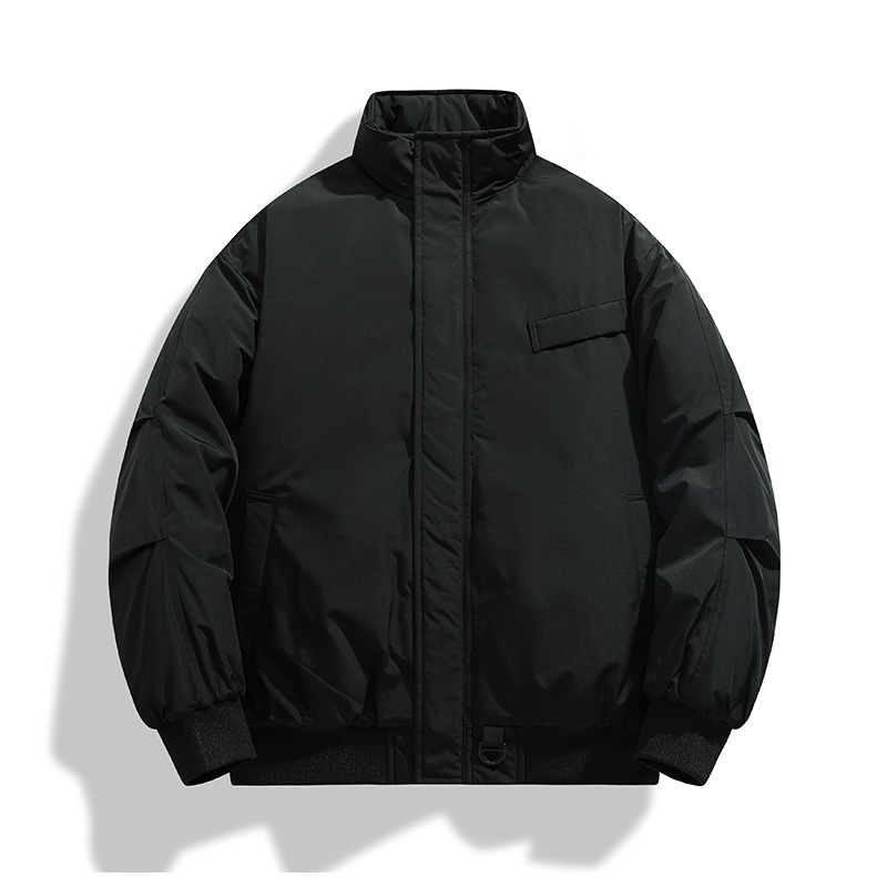 纯色简约立领棉服冬季男生2025新款外套上衣宽松棉服加厚保暖潮|undefined