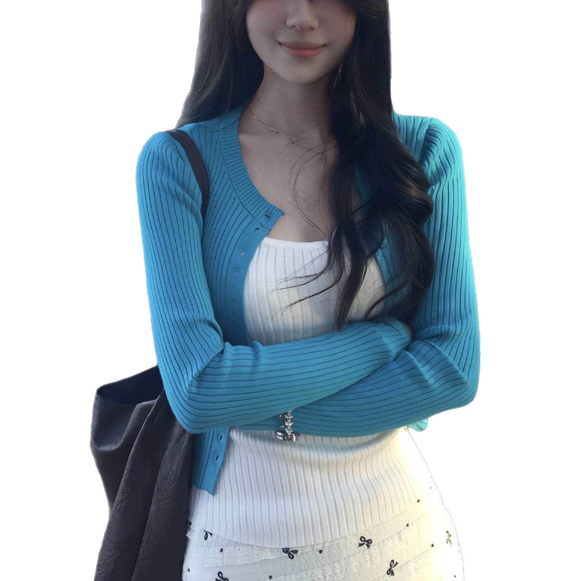 Coreano suave primavera y otoño ropa de mujer de punto con cardigan 2026 super caliente Footd con chaqueta de dopamina
