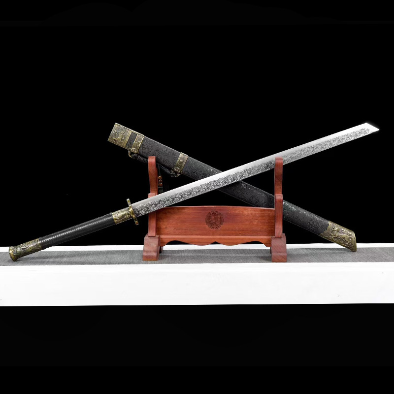 汉剑唐横刀剑锰钢手工一体锻打绣春刀镇宅宝剑收藏家居摆件未开刃