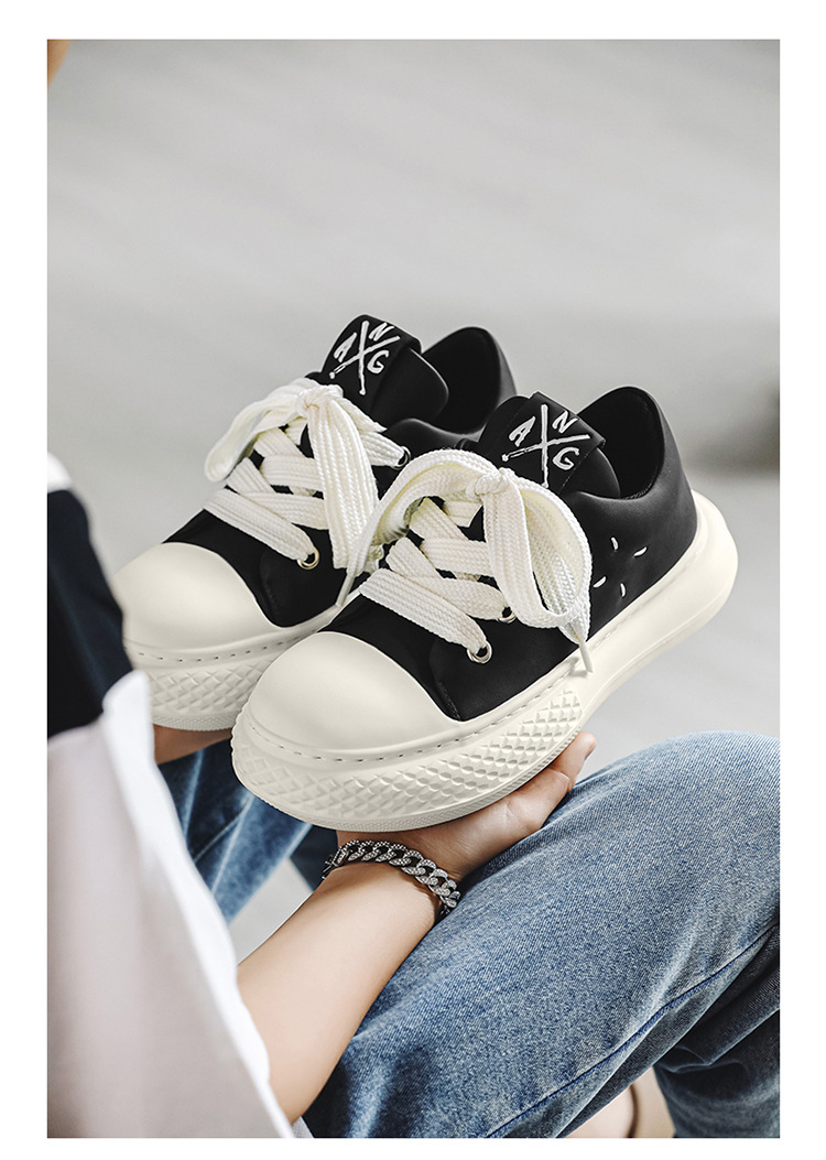 Herren Freizeitschuhe Fashion Sneaker Mit Dicker Sohle Und Runder Kappe_voghion.com