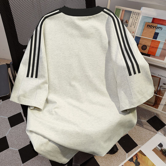 New American Style Retro Pure Cotton Heavy-weight Short-sleeved T-shirt Women's Design Sense Instagram National Fashion Brand Niche Short-sleeved Top