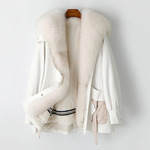 狐狸毛大毛领皮草外套女派克服獭兔毛内胆可拆卸2025冬季新款大衣